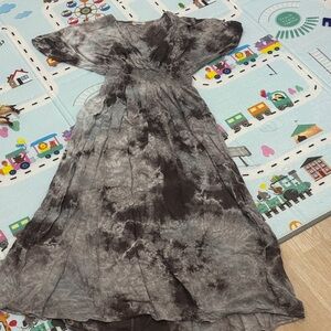 Stylish Gray tie die Dress sz L